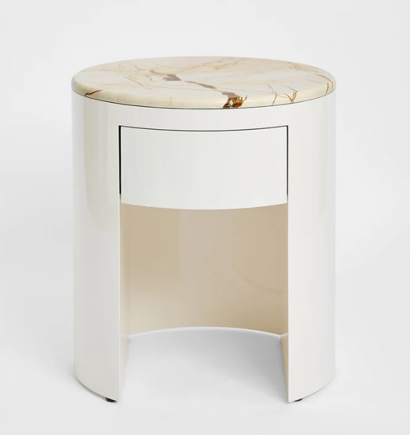 Sable Bedside Matt Brown Vein Marble/High Gloss