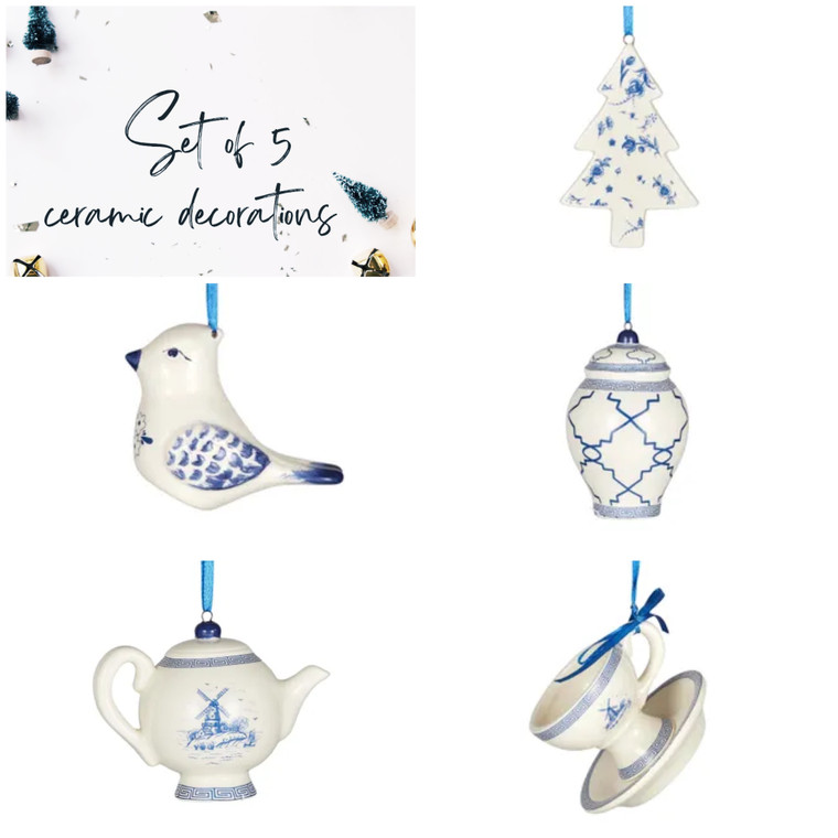 Set of 5 Ceramic decorations