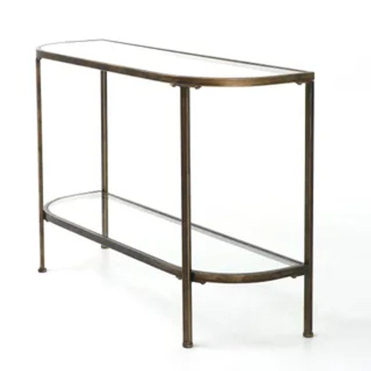 Palladium Curved Glass Console Table