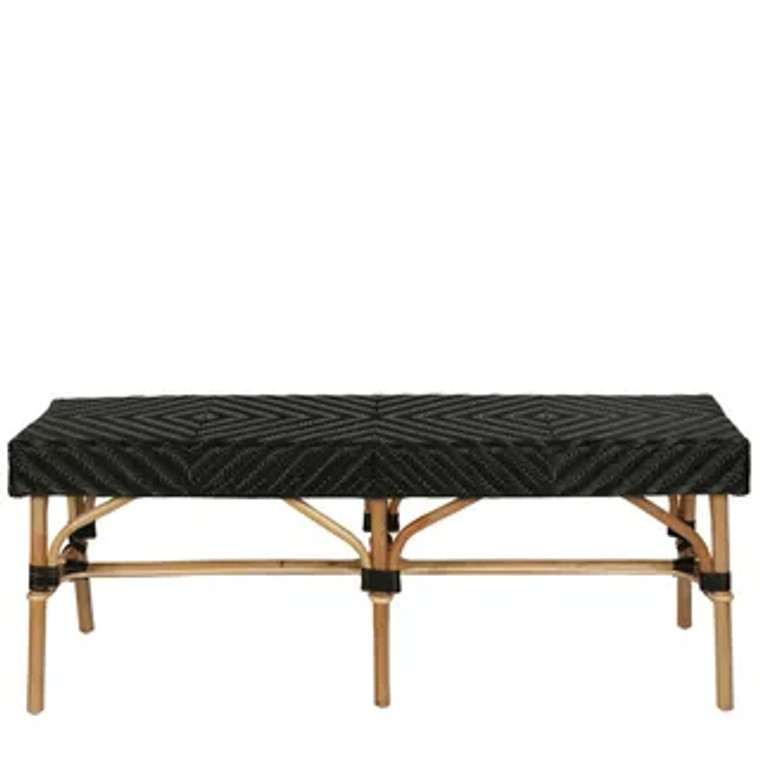 Missoli Rattan Bench - Black