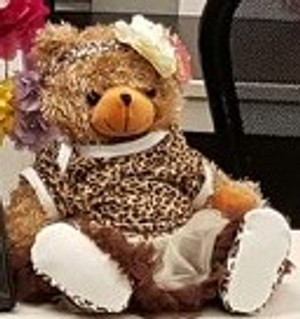 HeartBeat Brown Bear in Leopard Print Dress & Shoes & Headband
