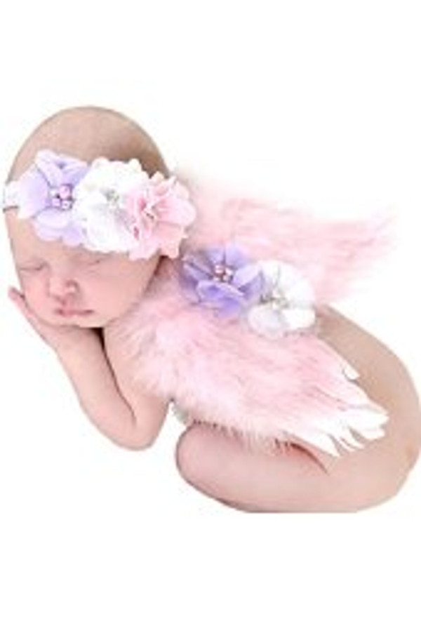 Angel Feather Butterfly Wings with Bow Headband