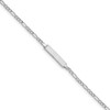 5.5" 14k White Gold Polished ID with Semi-Solid Figaro Bracelet