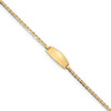 5.5" 14k Yellow Gold Oval ID Anchor Bracelet