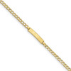 6" 10k Yellow Gold Semi-solid Curb Link ID Bracelet 10DCID138-6