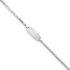 6" 14k White Gold Oval ID Figaro Bracelet