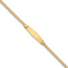 6" 14k Yellow Gold Anchor Link Child Soft Diamond-Shape ID Bracelet