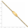 6" 14k Yellow Gold Oval ID Semi-Solid Figaro Bracelet