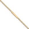 6" 14k Yellow Gold Semi-solid Cuban Link ID Bracelet