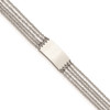 6.5"+0.75" Stainless Steel Polished Multi Strand ID Bracelet