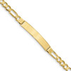 7" 10k Yellow Gold Figaro Link ID Bracelet 10FIG160ID-7