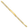 7" 10k Yellow Gold Figaro Link ID Bracelet 10FIG160ID-7