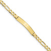 7" 10k Yellow Gold Figaro Link ID Bracelet 10LID78-7