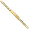 7" 10k Yellow Gold Semi-solid Curb Link ID Bracelet 10DCID110-7
