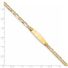 7" 14k Yellow Gold Figaro Soft Diamond-Shape ID Bracelet FG100IDC-7