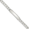 7" Sterling Silver Diamond-cut Engravable Curb Link ID Bracelet QID104-7