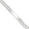 7" Sterling Silver Polished Engravable Anchor Link ID Bracelet QID142-7