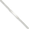7" Sterling Silver Polished Engravable Curb Link ID Bracelet QID131-7