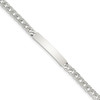 7" Sterling Silver Polished Engravable Curb Link ID Bracelet QID132-7