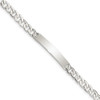 7.25" Sterling Silver Small ID Plate, Curb Link Bracelet