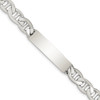 7.5" Sterling Silver Polished Engravable Anchor Link ID Bracelet