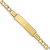 8" 10k Yellow Gold Semi-solid Curb Link ID Bracelet 10DCID142-8