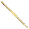 8" 14k Yellow Gold Curb Soft Diamond-Shape ID Bracelet