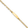 8" 14k Yellow Gold Figaro Soft Diamond-Shape ID Bracelet FG100IDC-8