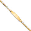 8" 14k Yellow Gold Figaro Soft Diamond-Shape ID Bracelet FIG110IDC-8