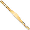 8" 14k Yellow Gold Figaro Soft Diamond-Shape ID Bracelet FIG160IDC-8