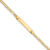 8" 14k Yellow Gold Polished ID with Semi-Solid Link Bracelet
