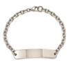 8" Stainless Steel Polished Cable Chain ID Bracelet