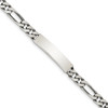 8" Sterling Silver Engravable Antiqued Figaro Link ID Bracelet QID126-8