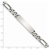 8" Sterling Silver Engravable Antiqued Figaro Link ID Bracelet QID127-8