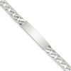8" Sterling Silver Polished Engravable Curb Link ID Bracelet QID135-8