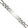 8.5" Sterling Silver Engravable Antiqued Figaro Link ID Bracelet QID128-8.5