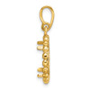 14k Yellow Gold Polished and Diamond-cut with Beaded Edge 13.0mm Prong Coin Bezel Pendant