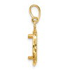 14k Yellow Gold Polished Hand Twisted Ribbon and Diamond-cut 13.0mm Prong Coin Bezel Pendant