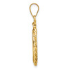 14k Yellow Gold Polished Twisted Wire and Diamond-cut 16.0mm x 1.35mm Screw Top Coin Bezel Pendant