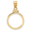 10k Yellow Gold Polished 16.5mm x 1.35mm Screw Top Coin Bezel Pendant