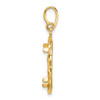 14k Yellow Gold Polished Hand Twisted Ribbon and Diamond-cut 16.5mm Prong Coin Bezel Pendant