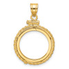 10k Yellow Gold Polished Casted Rope 16.5mm x 1.35mm Screw Top Coin Bezel Pendant