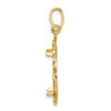 14k Yellow Gold Polished Hand Twisted Ribbon and Diamond-cut 17.8mm Prong Coin Bezel Pendant