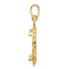 14k Yellow Gold Polished Hand Twisted Ribbon and Diamond-cut 18.0mm Prong Coin Bezel Pendant