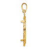 14k Yellow Gold Polished Hand Twisted Ribbon and Diamond-cut 21.6mm Prong Coin Bezel Pendant