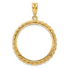 14k Yellow Gold Diamond-cut with Twisted Wire 27.0mm Prong Coin Bezel Pendant