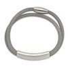 Adjustable Stainless Steel Polished Mesh 2-Strand ID Bracelet