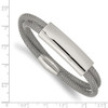 Adjustable Stainless Steel Polished Mesh 2-Strand ID Bracelet