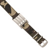 Adjustable Stainless Steel Brushed and Polished Camo Fabric ID Bracelet