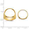 10k Yellow Gold Mens Polished Ribbed Edge 16.5mm Coin Bezel Ring